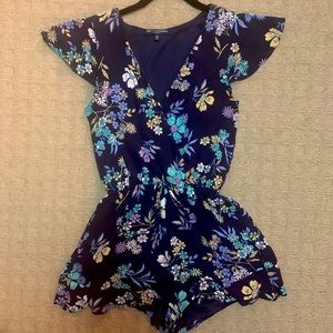 One Clothing Blue Floral Romper